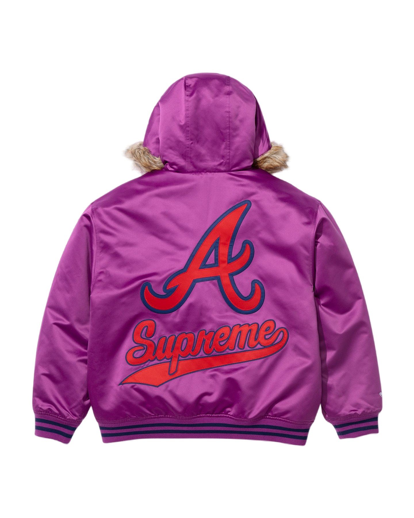 Supreme®/Mitchell & Ness® Teams Hooded Satin Varsity Jacket view 7